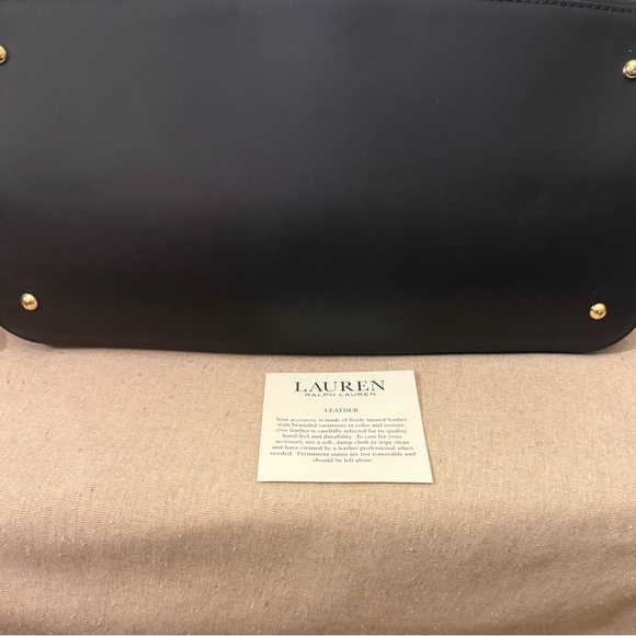 Lauren Ralph Lauren beautifulBlack Tote w/Red Interior w/ Red leather RL wallet! - Picture 7 of 7